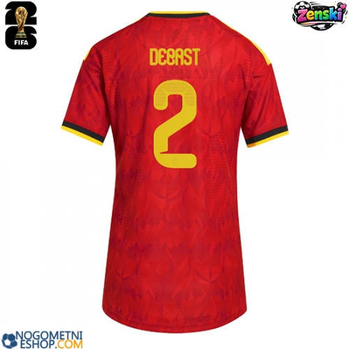 Ženski Nogometni dresi Belgija Zeno Debast #2 Domači SP 2026 Kratek Rokav
